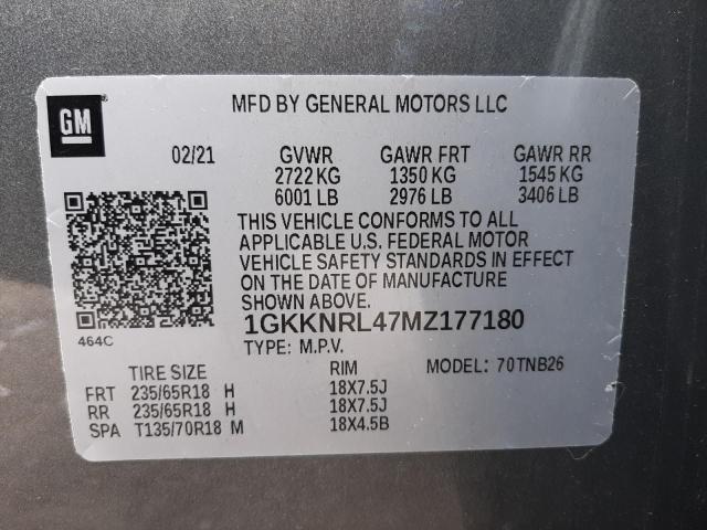 Photo 9 VIN: 1GKKNRL47MZ177180 - GMC ACADIA SLE 