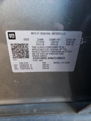 Photo 13 VIN: 1GKKNRL49NZ138625 - GMC ACADIA 