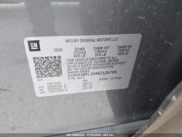 Photo 8 VIN: 1GKKNRL4XMZ125705 - GMC ACADIA 