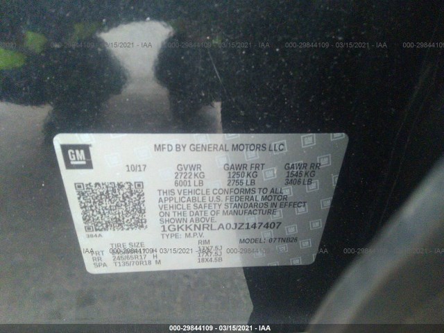 Photo 8 VIN: 1GKKNRLA0JZ147407 - GMC ACADIA 