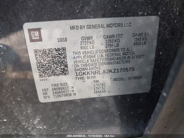 Photo 8 VIN: 1GKKNRLA2KZ170575 - GMC ACADIA 