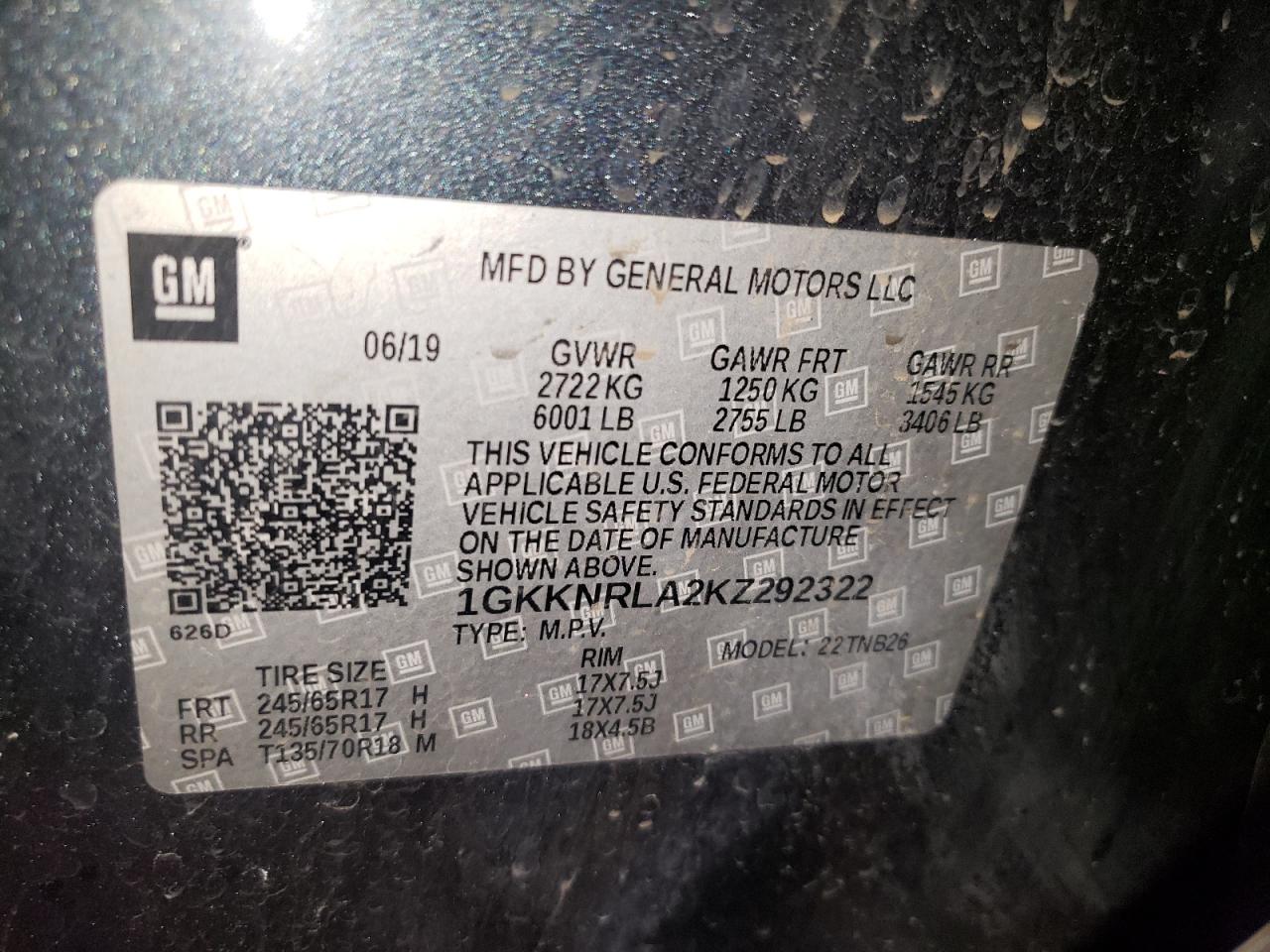 Photo 11 VIN: 1GKKNRLA2KZ292322 - GMC ACADIA 