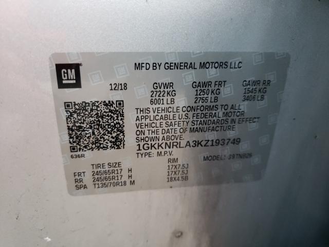 Photo 9 VIN: 1GKKNRLA3KZ193749 - GMC ACADIA 