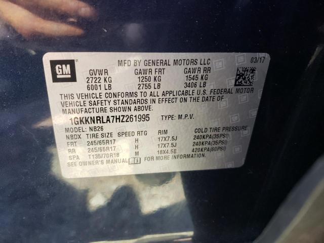 Photo 9 VIN: 1GKKNRLA7HZ261995 - GMC ACADIA SLE 