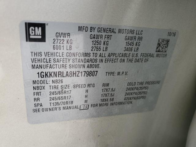 Photo 12 VIN: 1GKKNRLA8HZ179807 - GMC ACADIA 