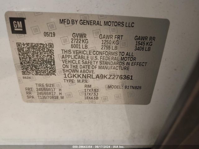 Photo 8 VIN: 1GKKNRLA9KZ276361 - GMC ACADIA 