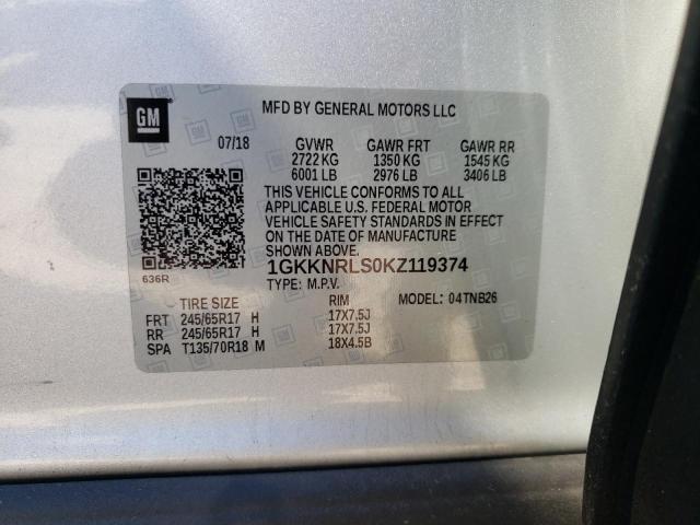 Photo 12 VIN: 1GKKNRLS0KZ119374 - GMC ACADIA 