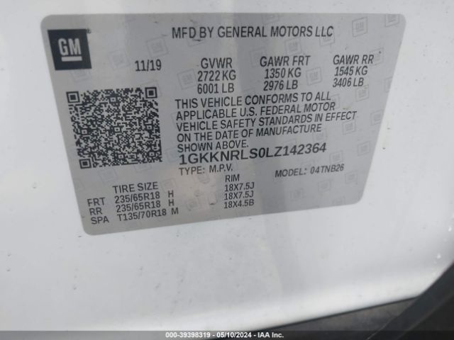 Photo 8 VIN: 1GKKNRLS0LZ142364 - GMC ACADIA 