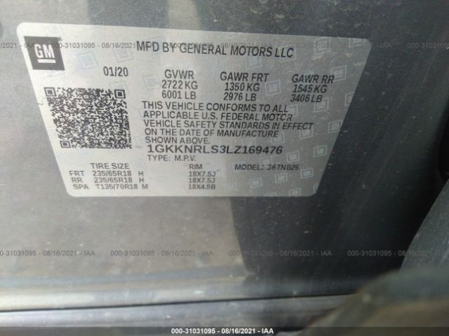 Photo 8 VIN: 1GKKNRLS3LZ169476 - GMC ACADIA 