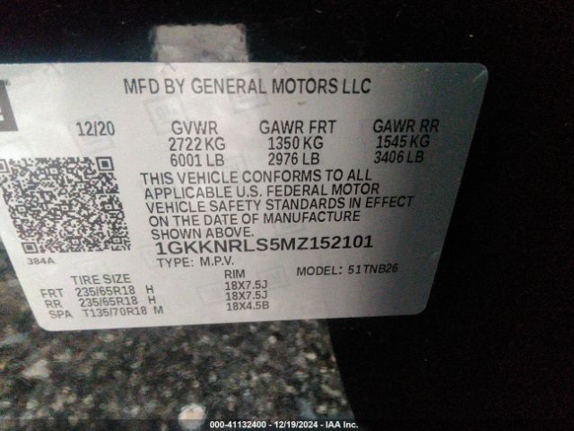 Photo 8 VIN: 1GKKNRLS5MZ152101 - GMC ACADIA 