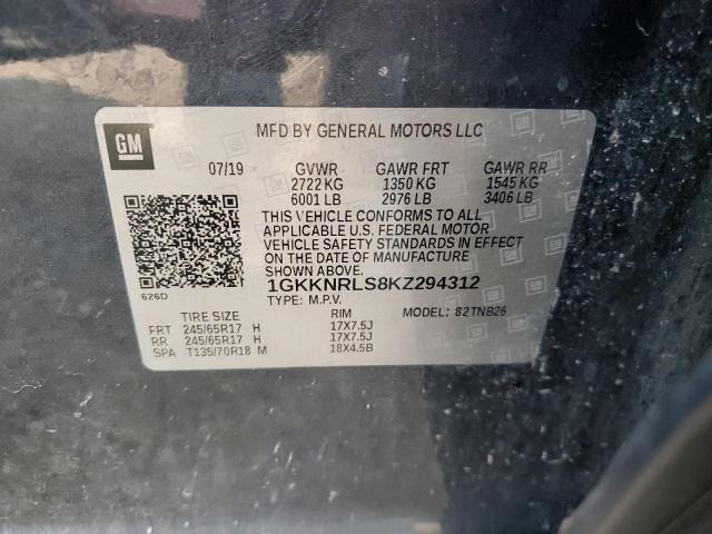 Photo 13 VIN: 1GKKNRLS8KZ294312 - GMC ACADIA SLE 