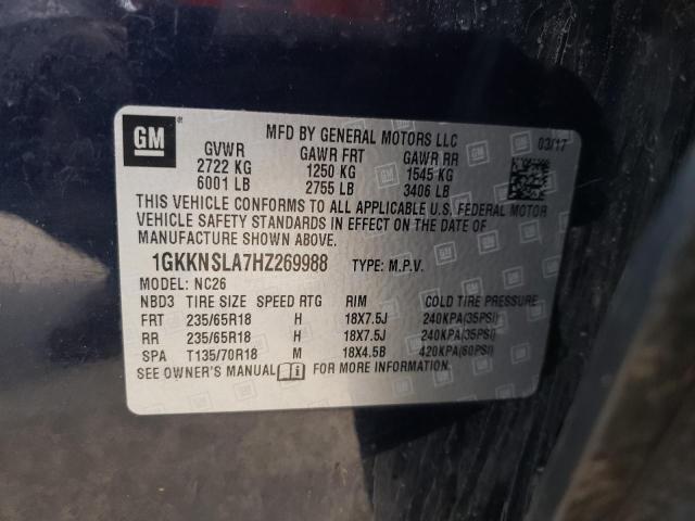 Photo 11 VIN: 1GKKNSLA7HZ269988 - GMC ACADIA SLE 