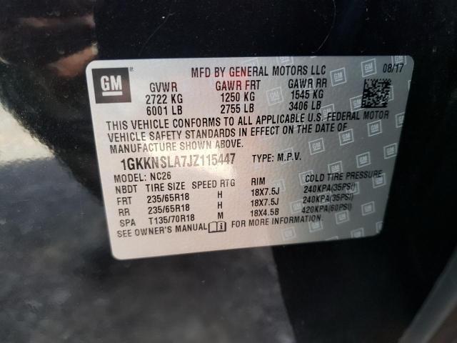 Photo 9 VIN: 1GKKNSLA7JZ115447 - GMC ACADIA SLE 