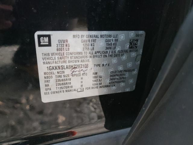 Photo 9 VIN: 1GKKNSLA8HZ287108 - GMC ACADIA SLE 