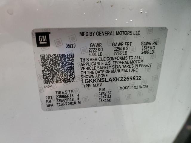 Photo 11 VIN: 1GKKNSLAXKZ269832 - GMC ACADIA SLE 