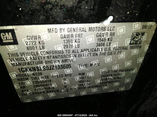 Photo 8 VIN: 1GKKNSLS0JZ133605 - GMC ACADIA 