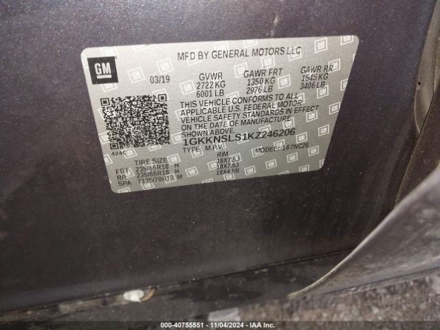 Photo 8 VIN: 1GKKNSLS1KZ246206 - GMC ACADIA 