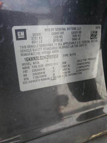 Photo 12 VIN: 1GKKNSLS2HZ182959 - GMC ACADIA SLE 