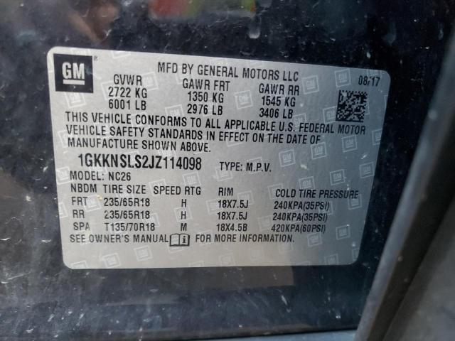 Photo 12 VIN: 1GKKNSLS2JZ114098 - GMC ACADIA 