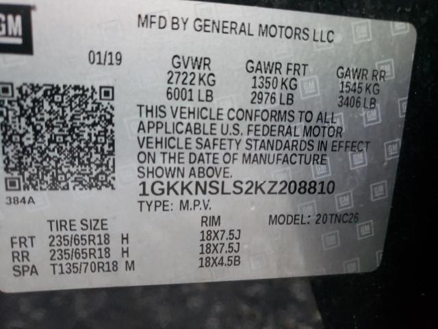 Photo 12 VIN: 1GKKNSLS2KZ208810 - GMC ACADIA SLE 