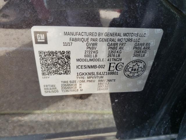 Photo 9 VIN: 1GKKNSLS4JZ169801 - GMC ACADIA SLE 