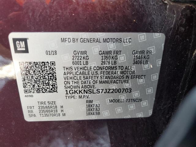 Photo 13 VIN: 1GKKNSLS7JZ200703 - GMC ACADIA SLE 