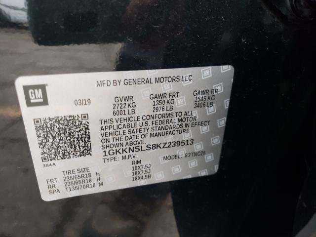 Photo 9 VIN: 1GKKNSLS8KZ239513 - GMC ACADIA SLE 