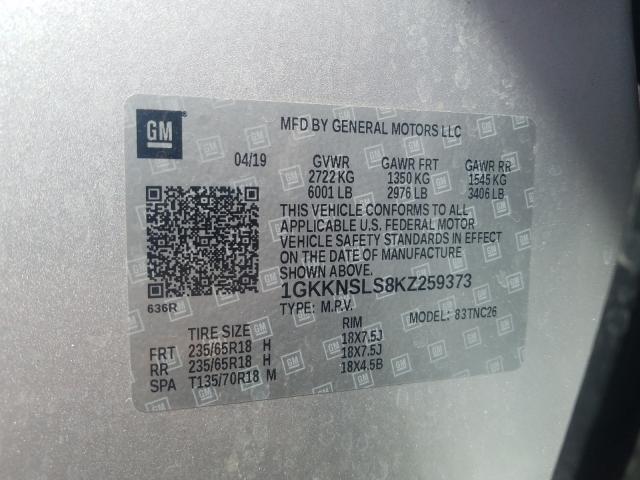 Photo 9 VIN: 1GKKNSLS8KZ259373 - GMC ACADIA SLE 