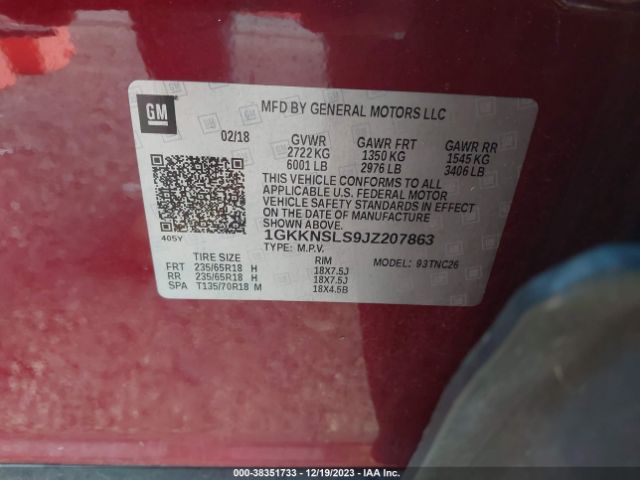 Photo 8 VIN: 1GKKNSLS9JZ207863 - GMC ACADIA 