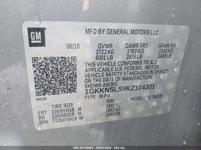 Photo 8 VIN: 1GKKNSLS9KZ104301 - GMC ACADIA 