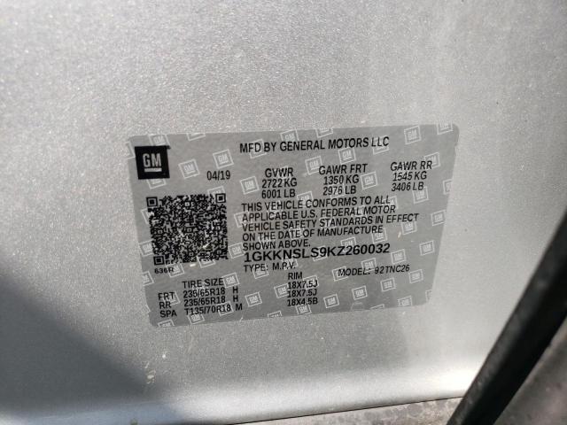 Photo 9 VIN: 1GKKNSLS9KZ260032 - GMC ACADIA SLE 