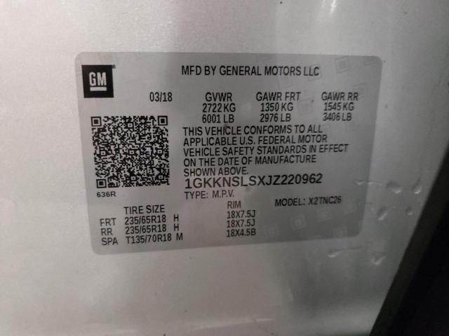 Photo 12 VIN: 1GKKNSLSXJZ220962 - GMC ACADIA SLE 