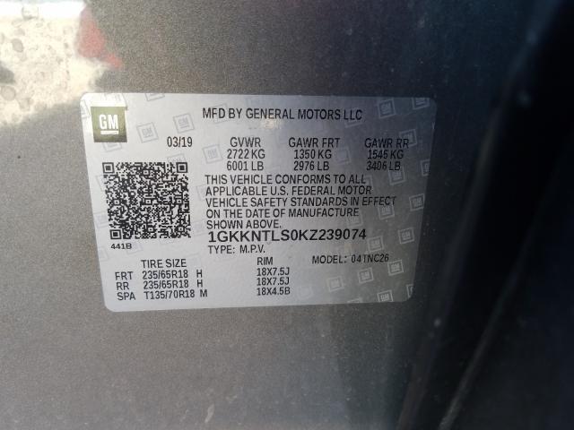 Photo 9 VIN: 1GKKNTLS0KZ239074 - GMC ACADIA ALL 