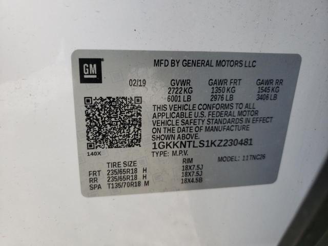 Photo 9 VIN: 1GKKNTLS1KZ230481 - GMC ACADIA ALL 