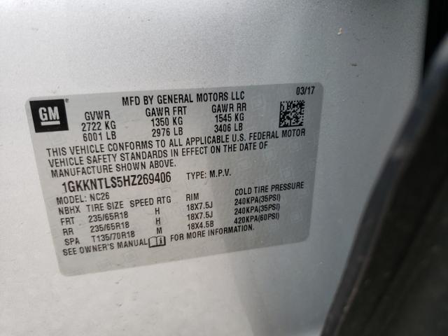 Photo 9 VIN: 1GKKNTLS5HZ269406 - GMC ACADIA ALL 