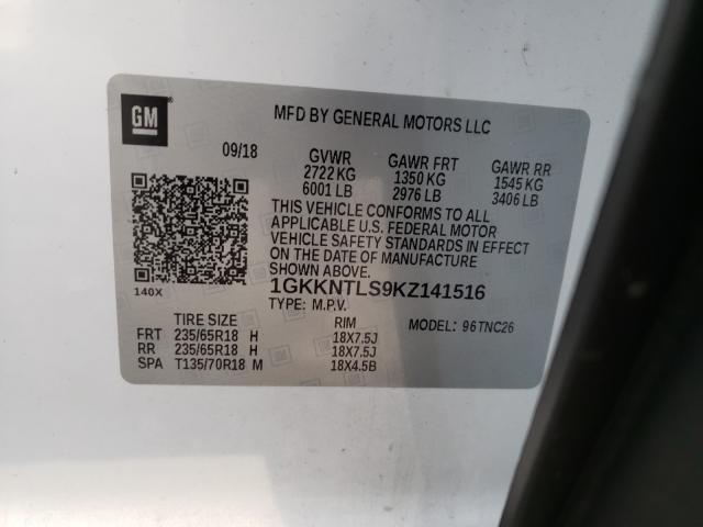 Photo 9 VIN: 1GKKNTLS9KZ141516 - GMC ACADIA ALL 