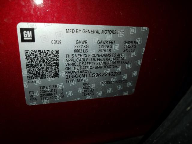 Photo 9 VIN: 1GKKNTLS9KZ246234 - GMC ACADIA ALL 