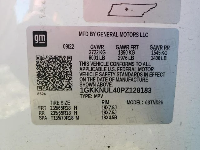 Photo 12 VIN: 1GKKNUL40PZ128183 - GMC ACADIA SLT 