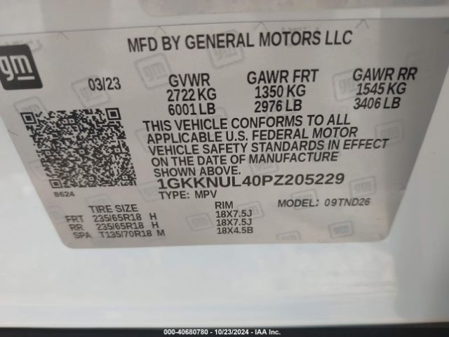 Photo 8 VIN: 1GKKNUL40PZ205229 - GMC ACADIA 