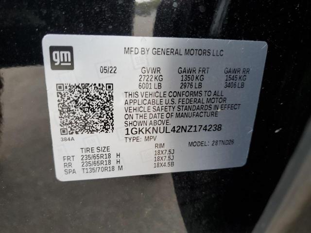 Photo 12 VIN: 1GKKNUL42NZ174238 - GMC ACADIA SLT 