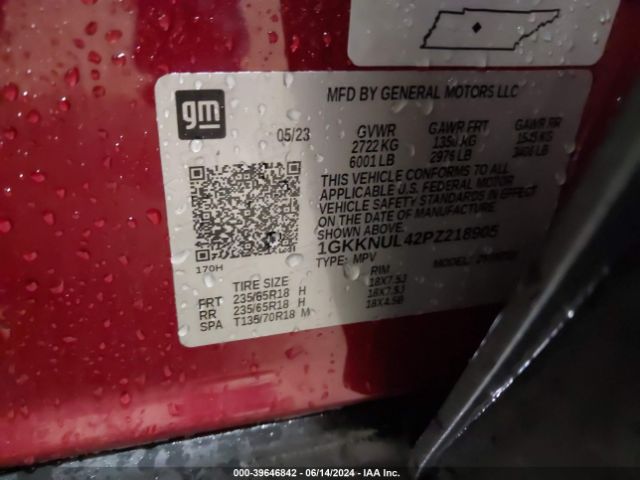 Photo 8 VIN: 1GKKNUL42PZ218905 - GMC ACADIA 