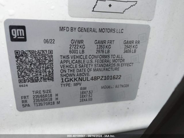 Photo 8 VIN: 1GKKNUL48PZ101622 - GMC ACADIA 