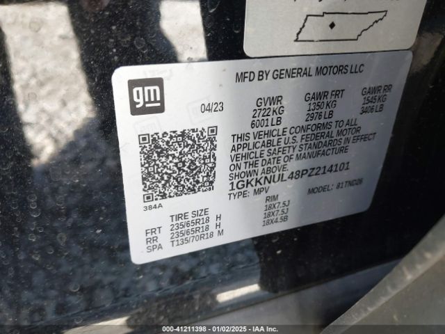 Photo 8 VIN: 1GKKNUL48PZ214101 - GMC ACADIA 