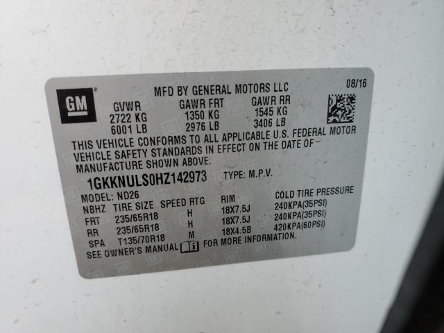 Photo 12 VIN: 1GKKNULS0HZ142973 - GMC ACADIA SLT 