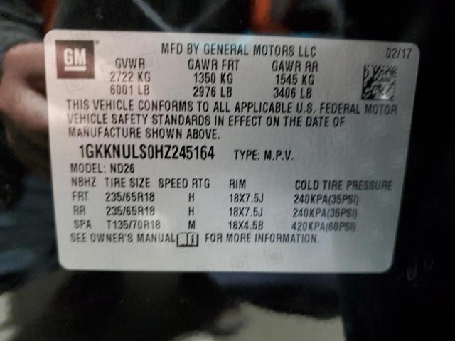 Photo 12 VIN: 1GKKNULS0HZ245164 - GMC ACADIA SLT 