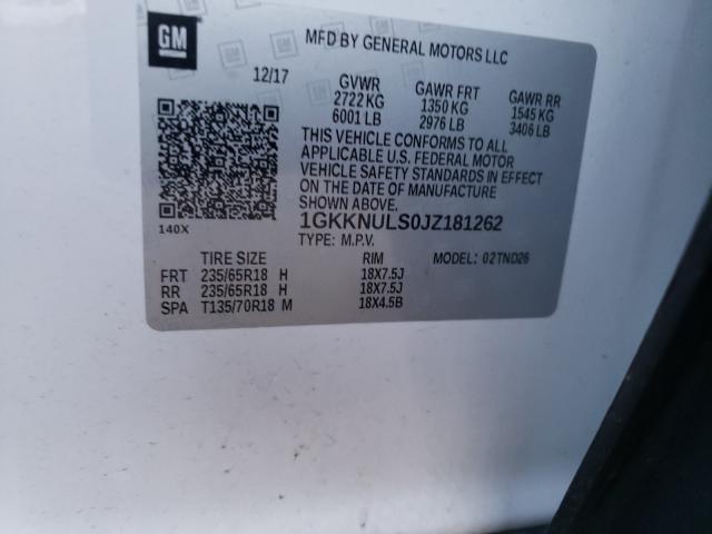 Photo 9 VIN: 1GKKNULS0JZ181262 - GMC ACADIA SLT 