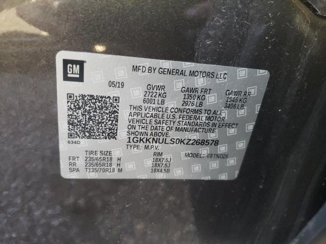 Photo 9 VIN: 1GKKNULS0KZ268578 - GMC ACADIA SLT 