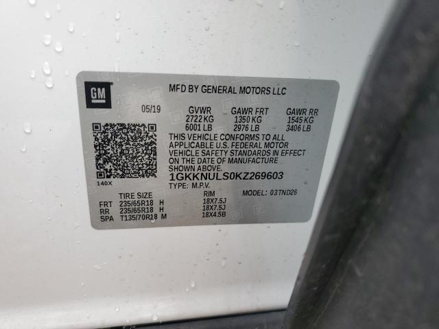 Photo 11 VIN: 1GKKNULS0KZ269603 - GMC ACADIA SLT 