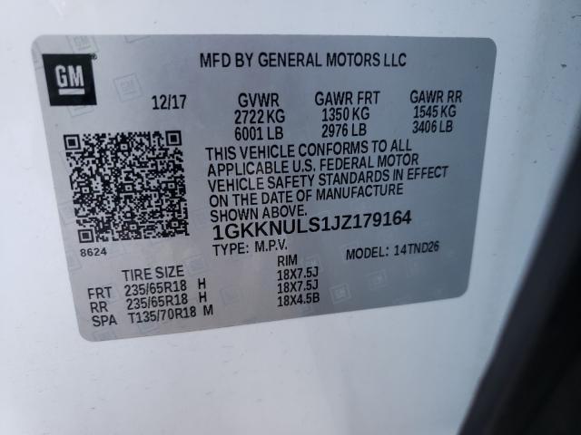 Photo 9 VIN: 1GKKNULS1JZ179164 - GMC ACADIA SLT 