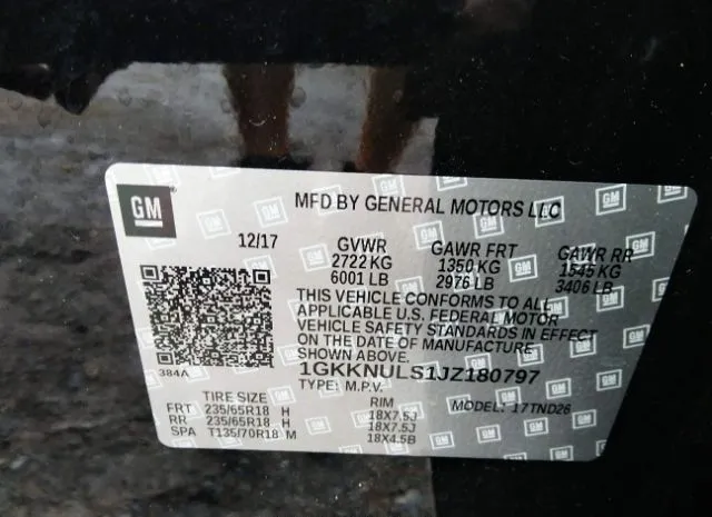 Photo 8 VIN: 1GKKNULS1JZ180797 - GMC ACADIA 